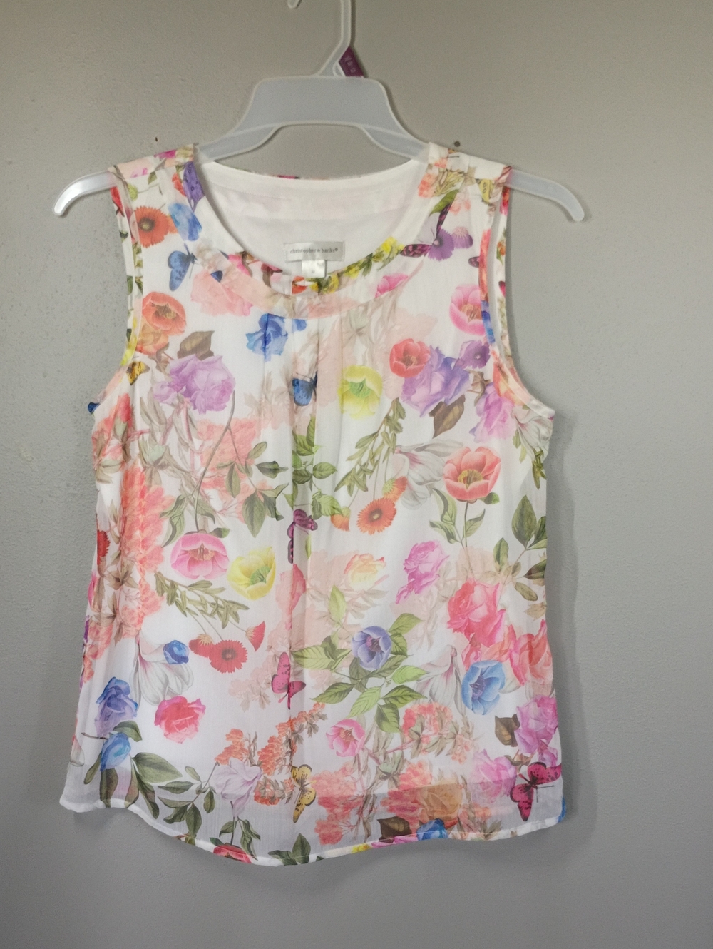 Christopher And Banks Women's Floral Lined Tank Size Medium
